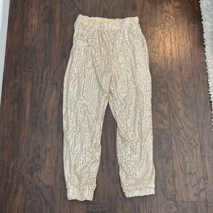 Champagne sequins joggers